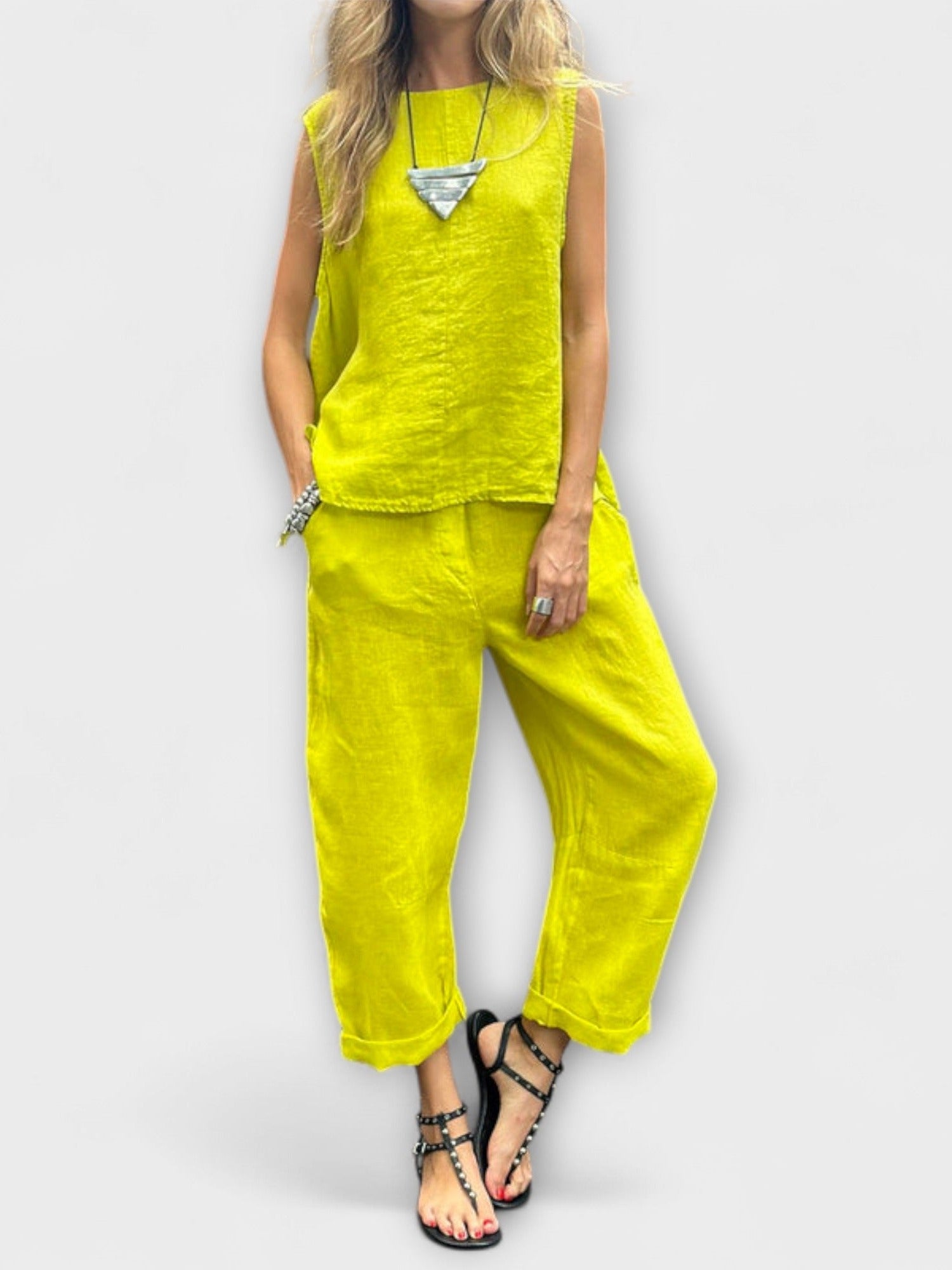 Jennifer - Uvolněný bavlněno-lněný outfit