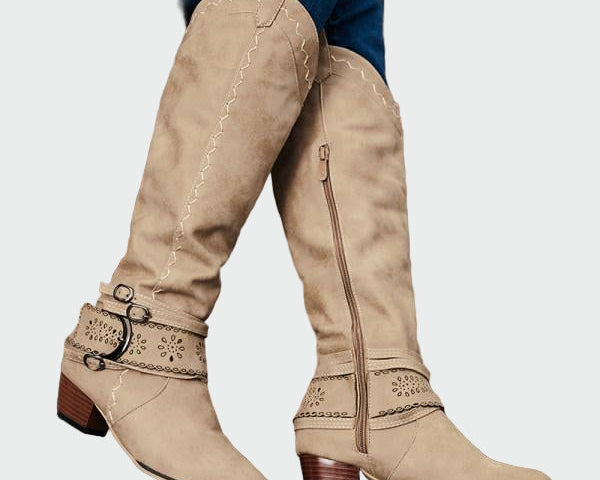Retro kožené cowboyské boty
