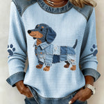 Julia - Okouzlující jezevčík s patchwork denim