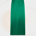 Jupe droite verte en viscose et laine