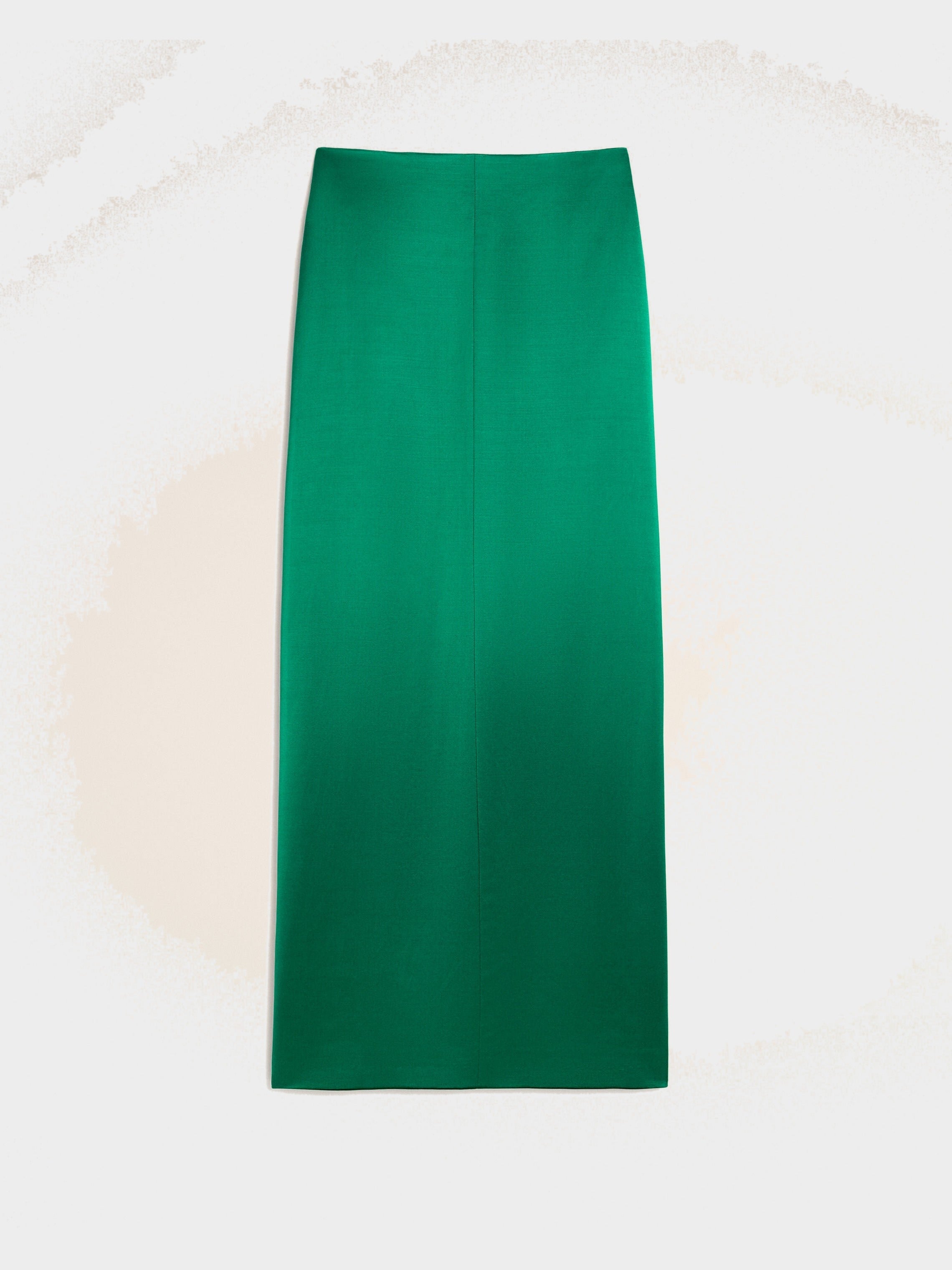 Jupe droite verte en viscose et laine