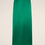 Jupe droite verte en viscose et laine