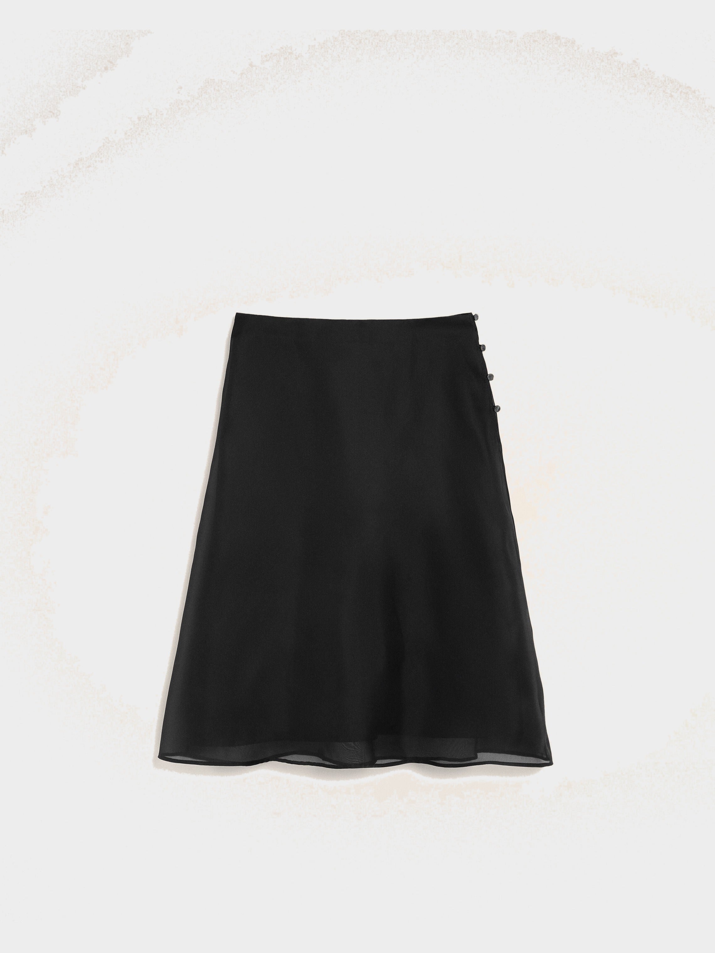 Jupe Midi Trapèze Fond De Jupe Noire en Soie
