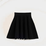 Jupe trapèze noire en coton
