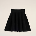 Jupe trapèze noire en coton