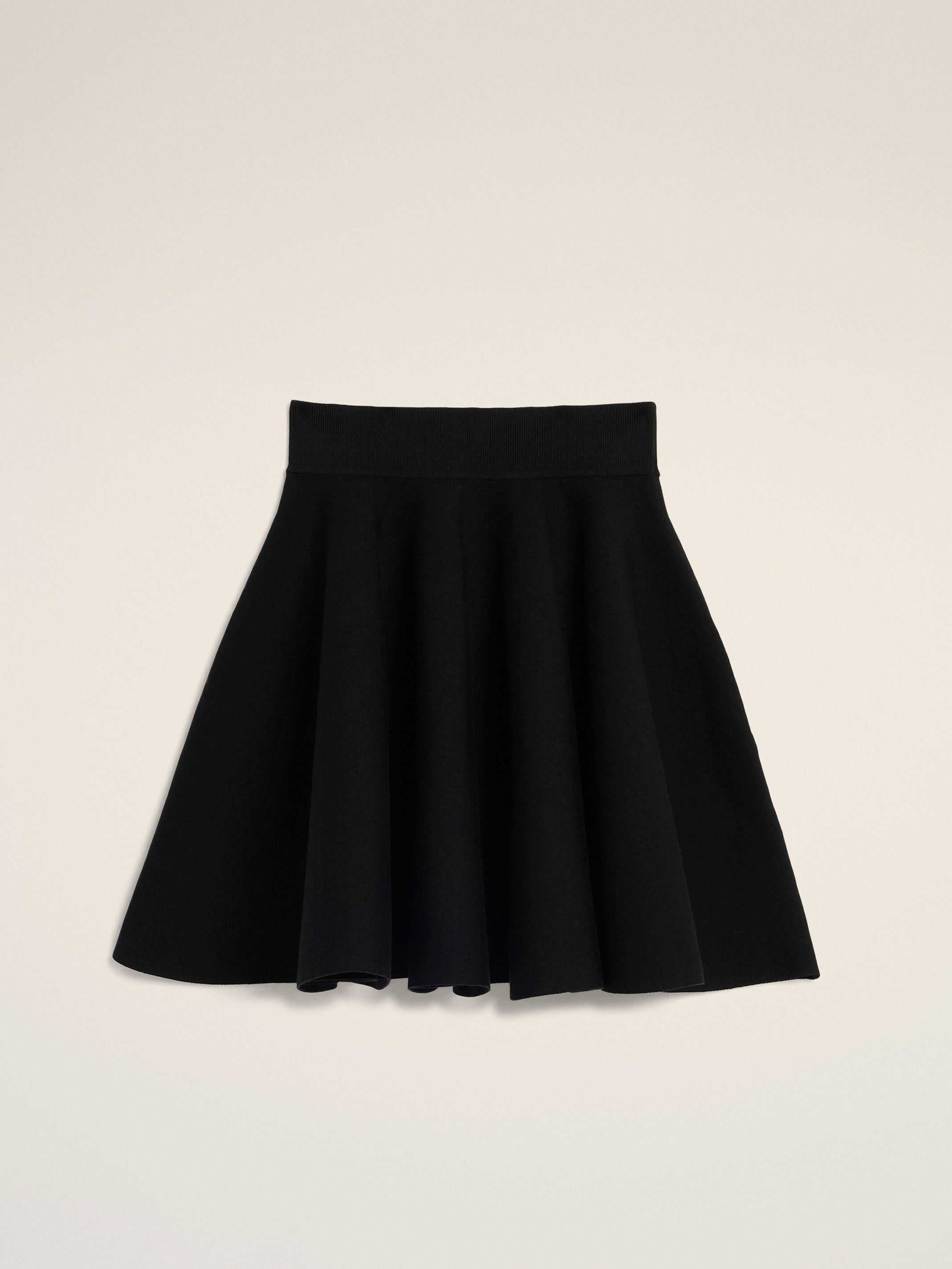 Jupe trapèze noire en coton