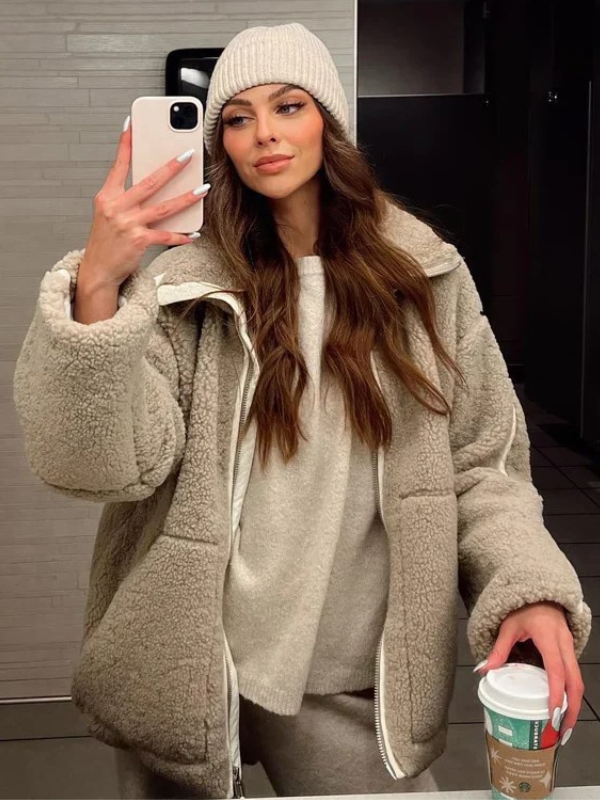 Karla – Měkký teddy kabát