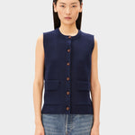KOMPAKTE STRICKWESTE | tinted navy