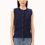 KOMPAKTE STRICKWESTE | tinted navy