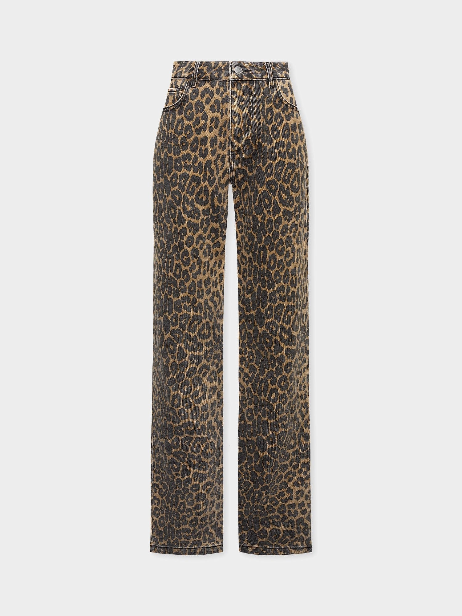 LEOPARD BOOTCUT JEANS BLACK