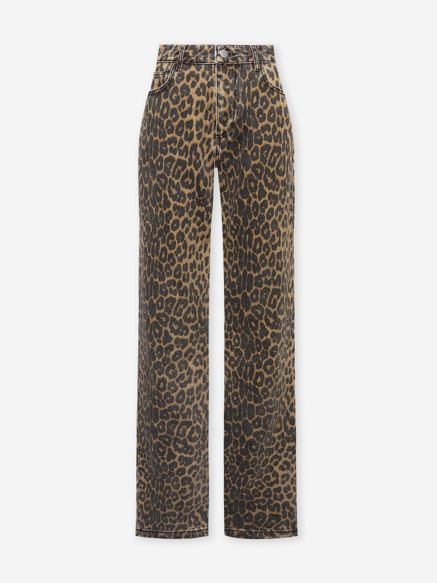 LEOPARD BOOTCUT JEANS BLACK