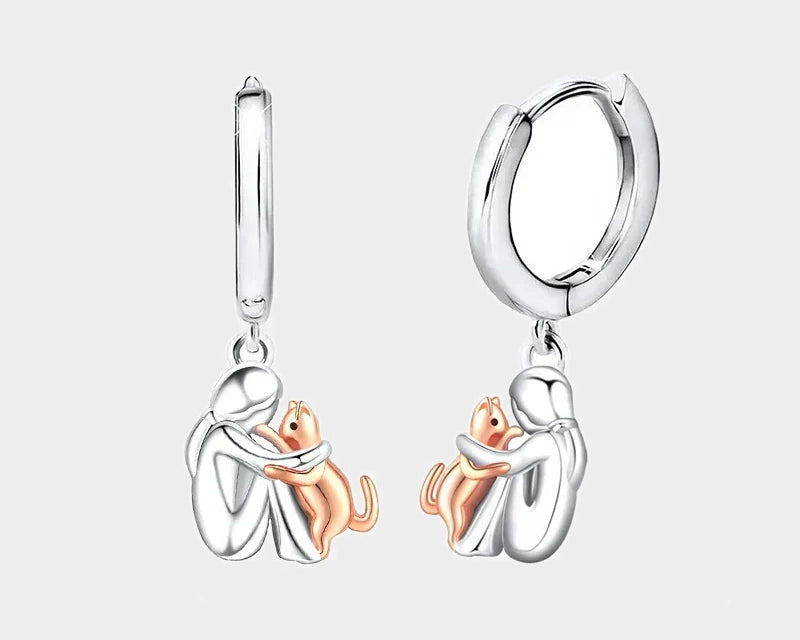 Lily™ | Náušnice Ikona Kočky (Kulaté Zapínání)