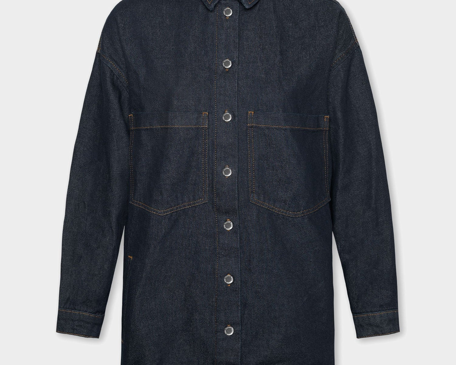 LONG DENIM SHACKET DARK BLUE