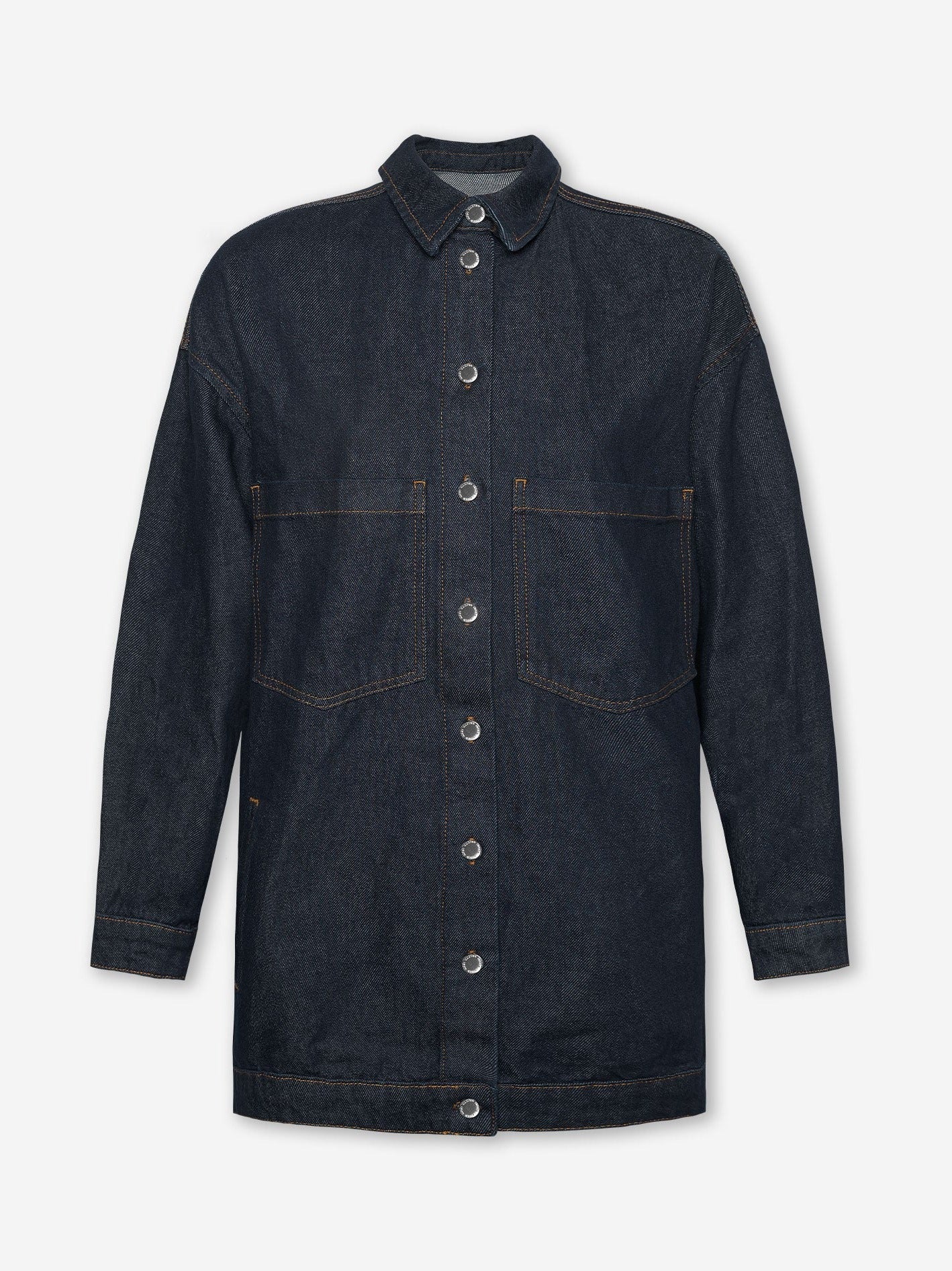 LONG DENIM SHACKET DARK BLUE