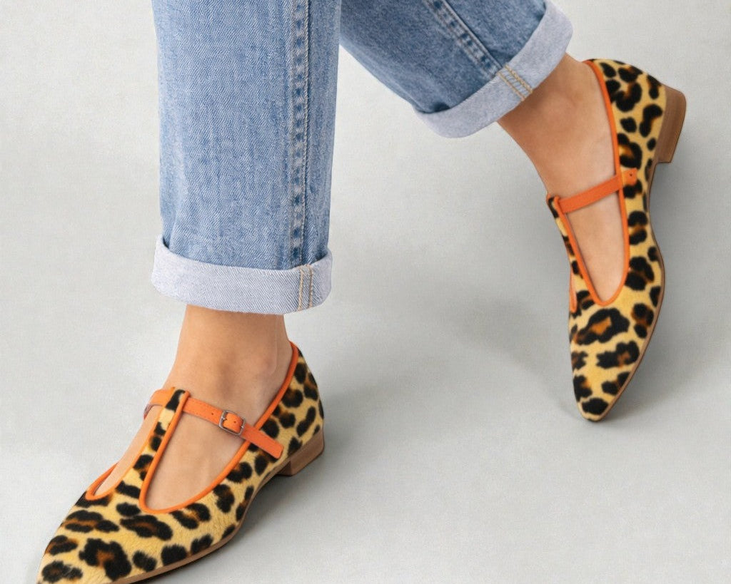 Lulu | Leopardí t-strap baleríny