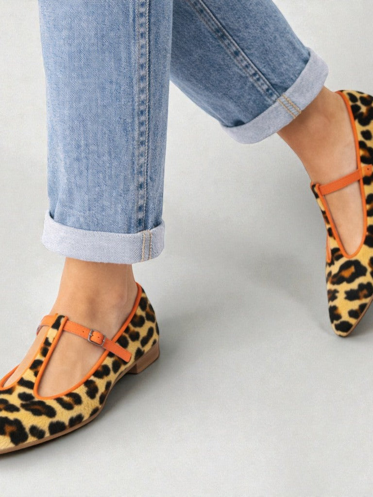 Lulu | Leopardí t-strap baleríny