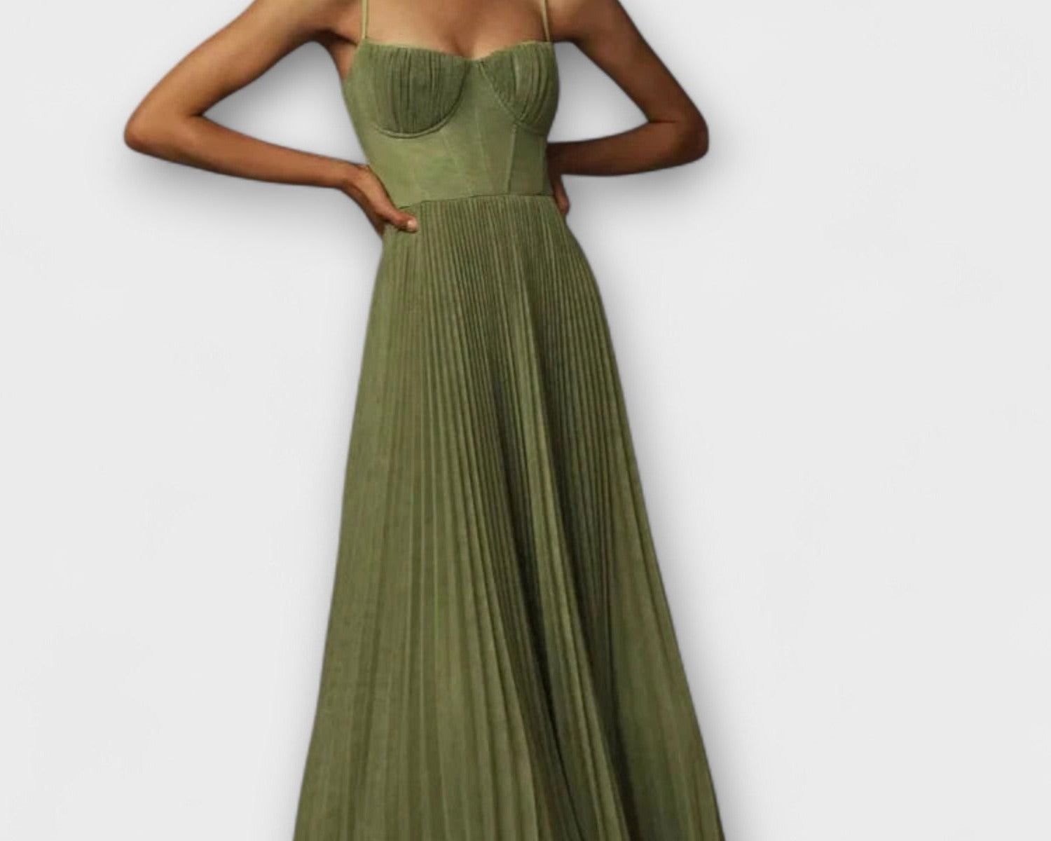 Marilyn - Midi Tylová Skládaná Sukně Šaty s Designem Bustier