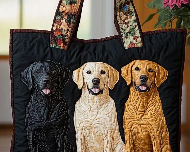 Měkká taška s motivem tří labradorů