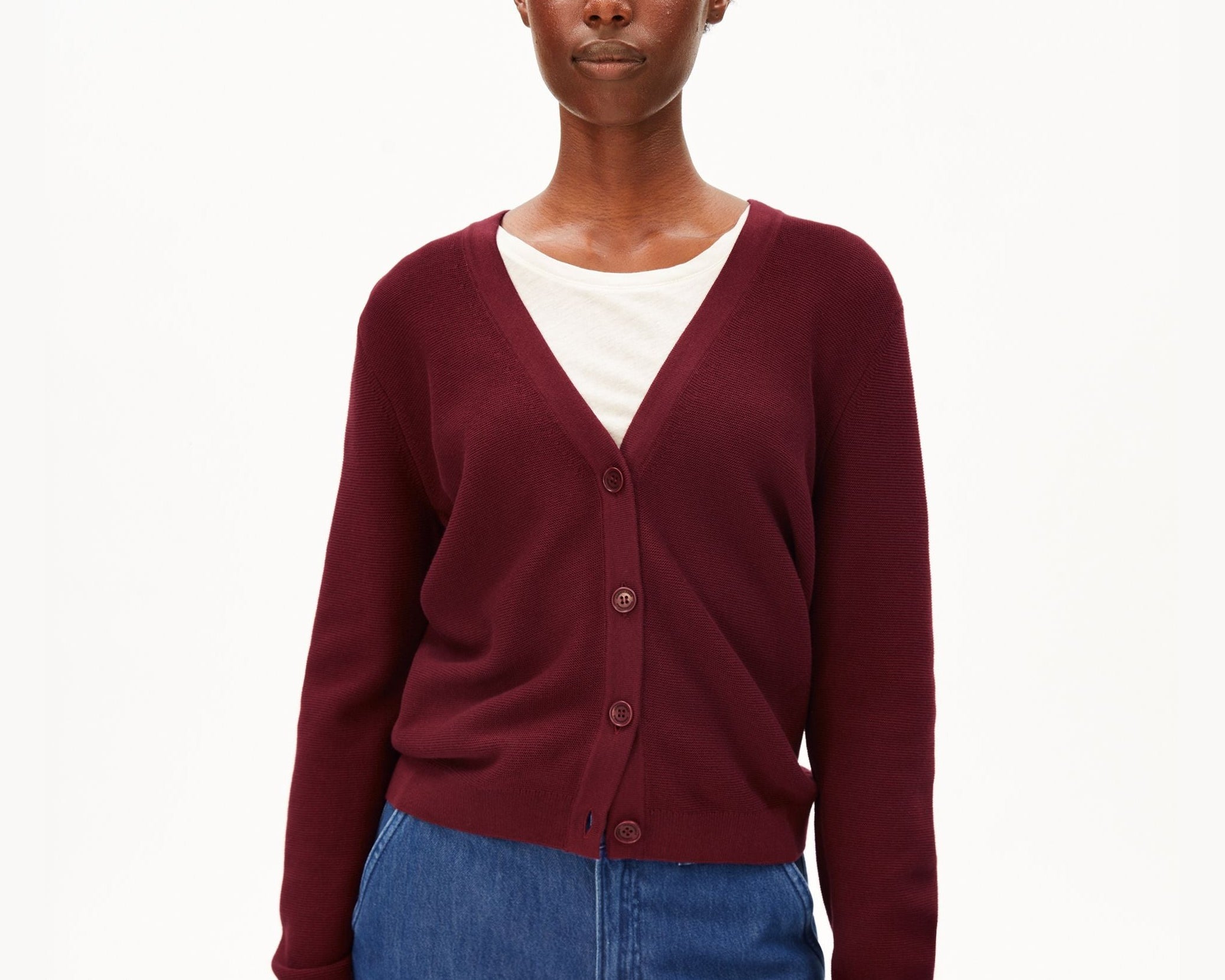 MENAAL LINKS LINKS CARDIGAN | velvet red