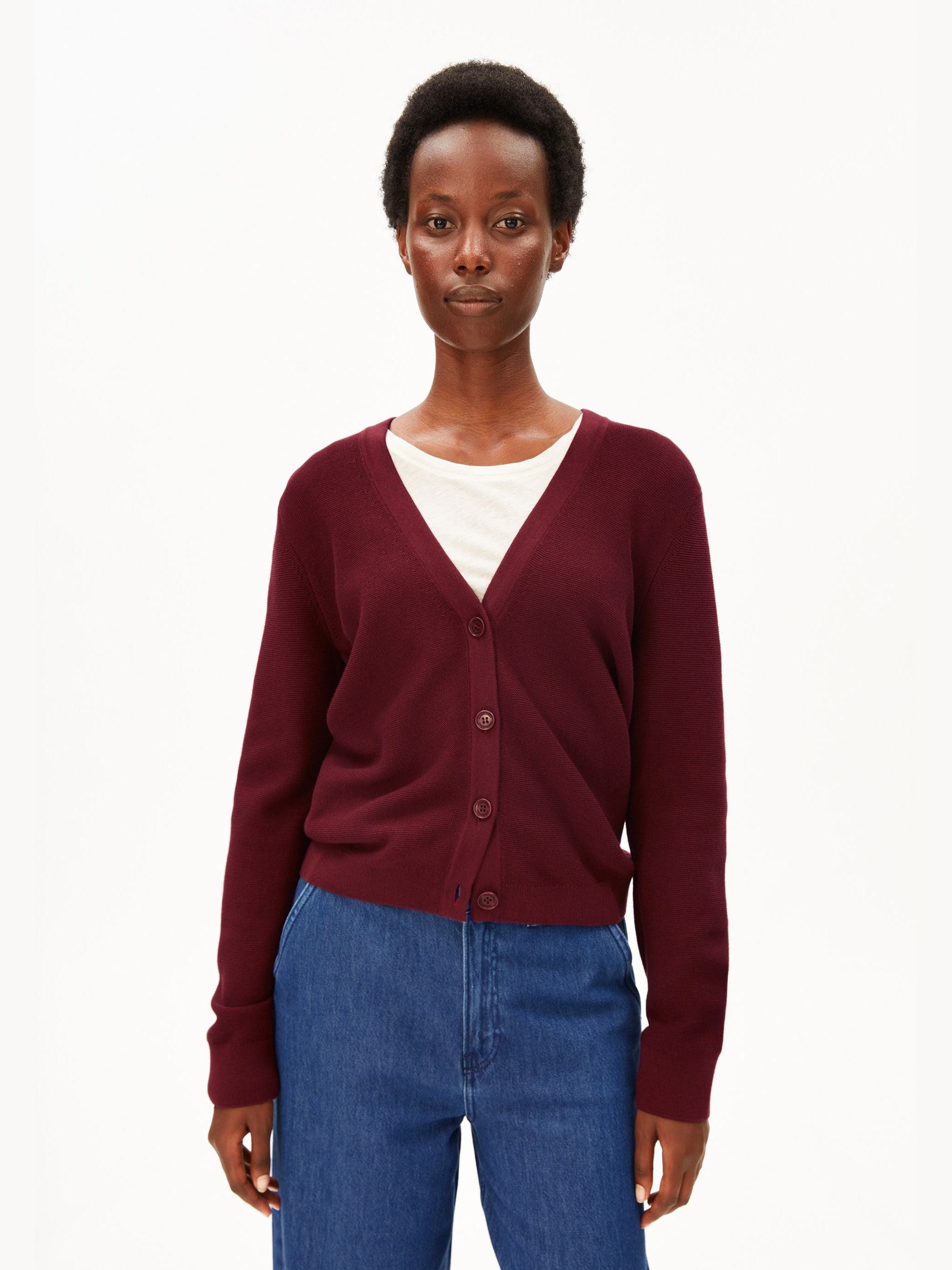 MENAAL LINKS LINKS CARDIGAN | velvet red