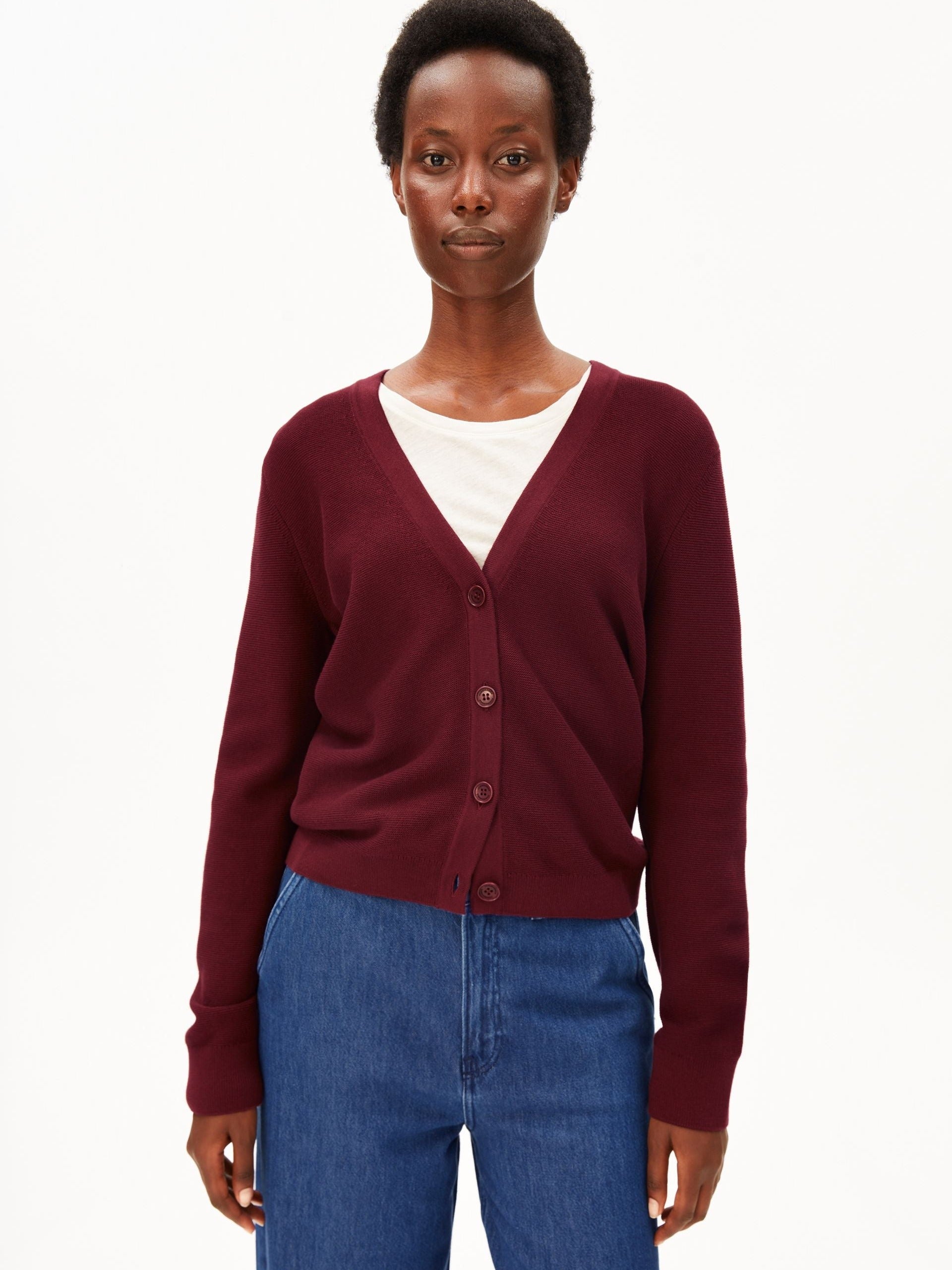 MENAAL LINKS LINKS CARDIGAN | velvet red