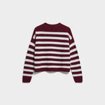 MERINAA GESTREIFTER STRICKPULLOVER | velvet red-soft blue-oatmilk