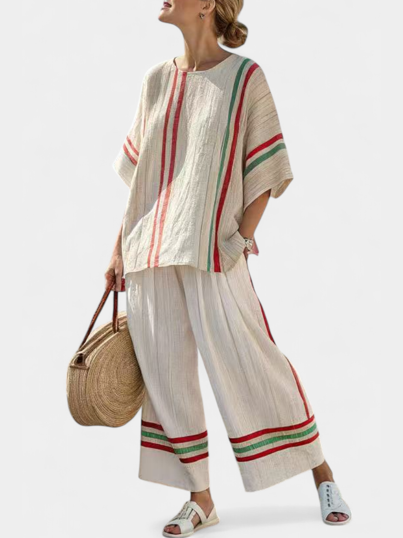Mia – boho tištěná blůza a pohodlné široké kalhoty