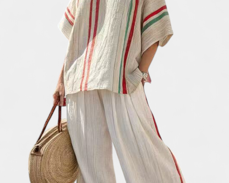 Mia – boho tištěná blůza a pohodlné široké kalhoty
