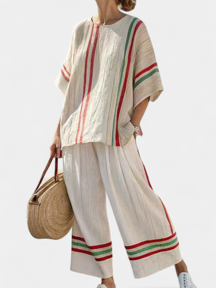 Mia – boho tištěná blůza a pohodlné široké kalhoty