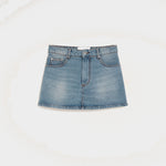 Mini jupe bleue en coton