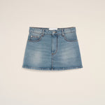 Mini jupe bleue en coton
