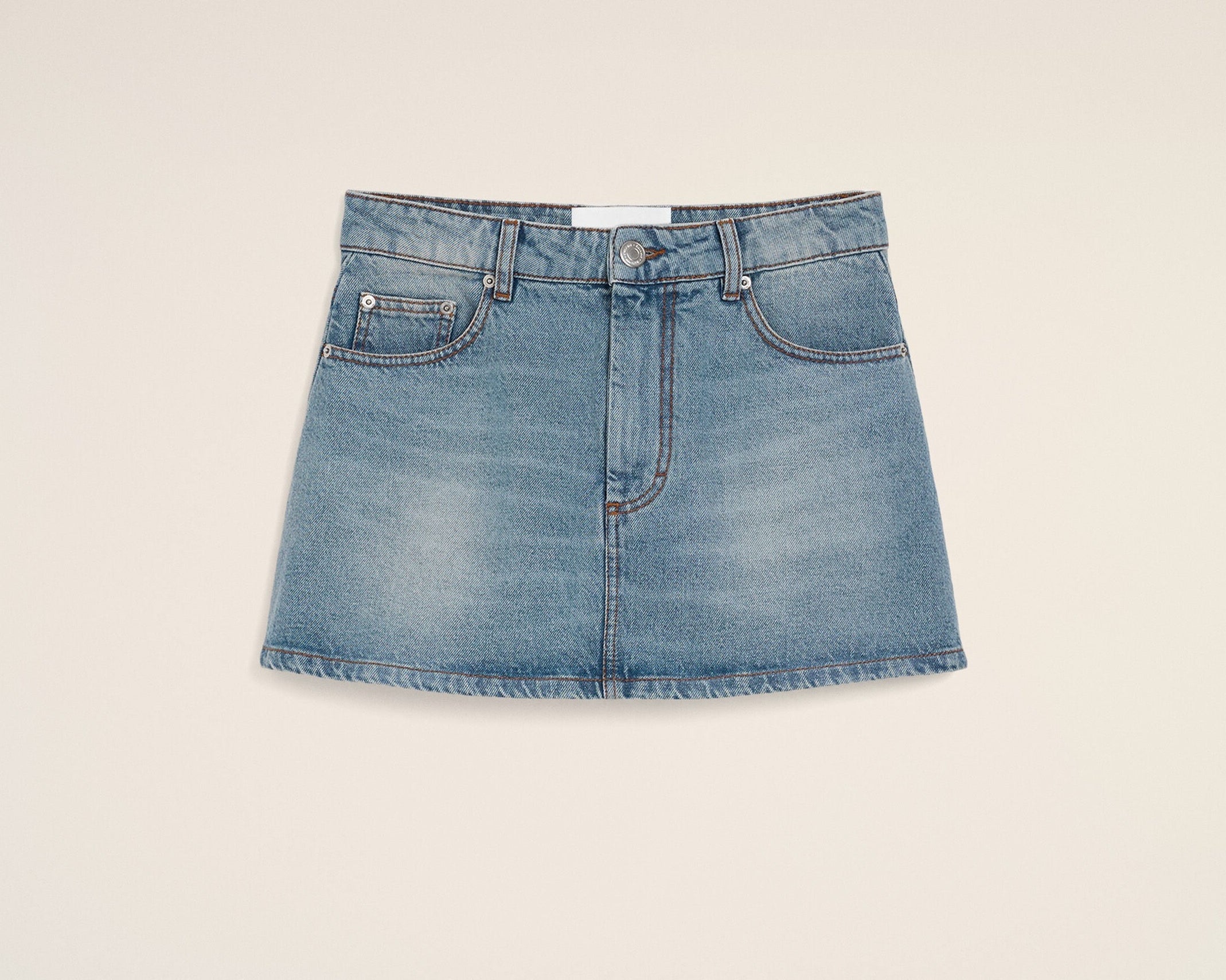 Mini jupe bleue en coton