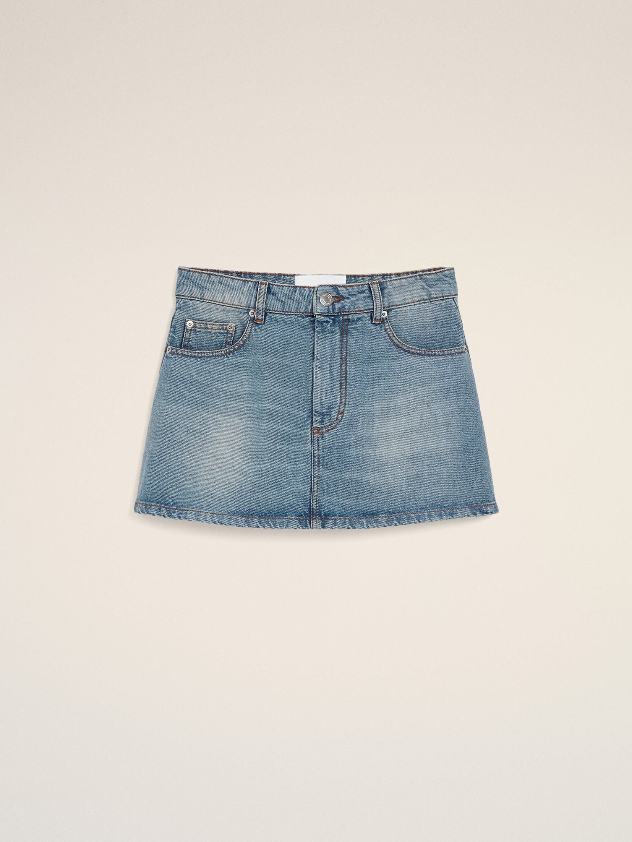 Mini jupe bleue en coton
