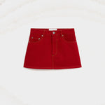 Mini jupe rouge en coton