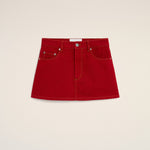 Mini jupe rouge en coton
