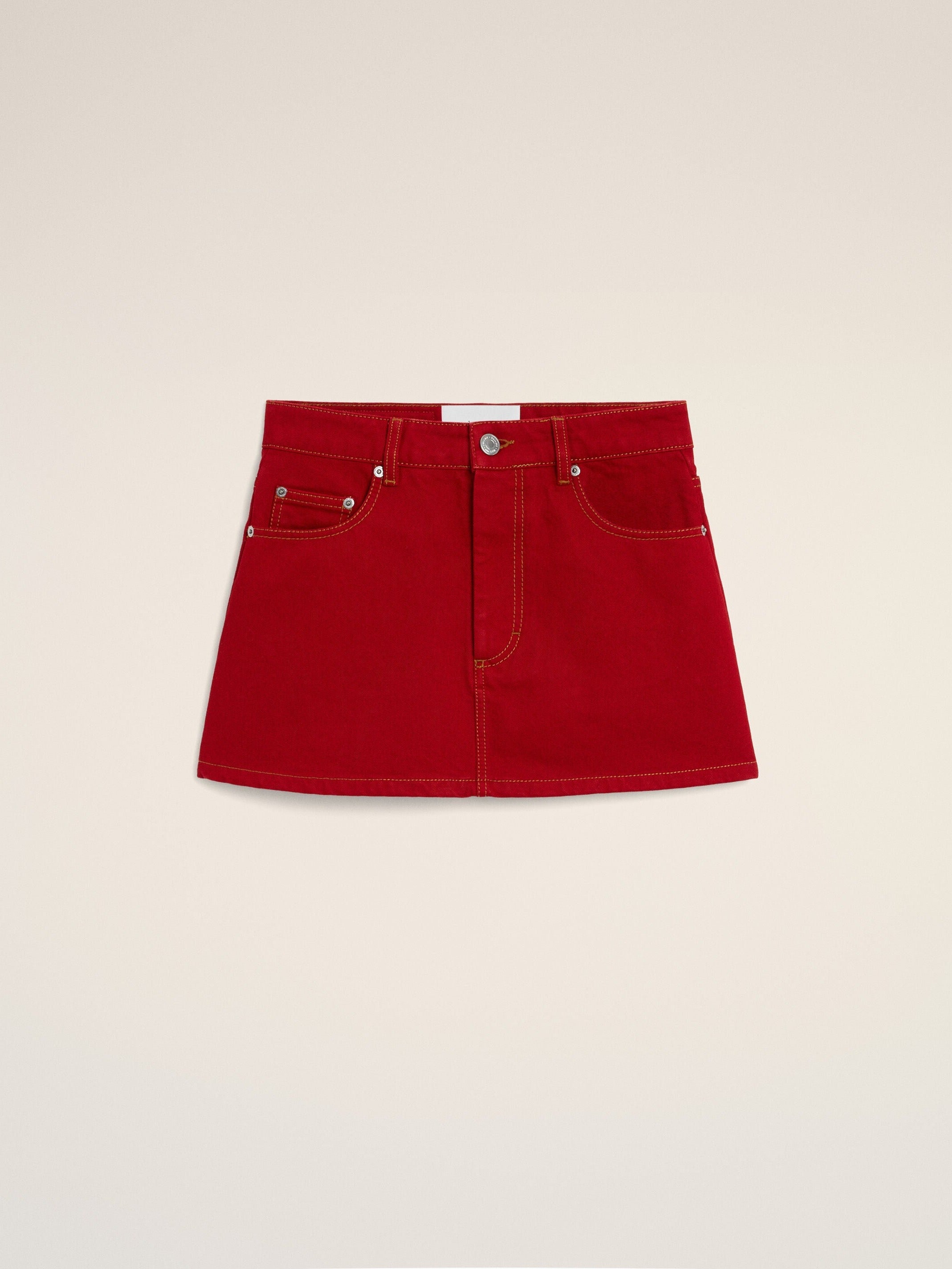 Mini jupe rouge en coton