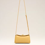 Mini Sac Carrousel jaune en cuir de veau
