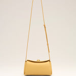 Mini Sac Carrousel jaune en cuir de veau