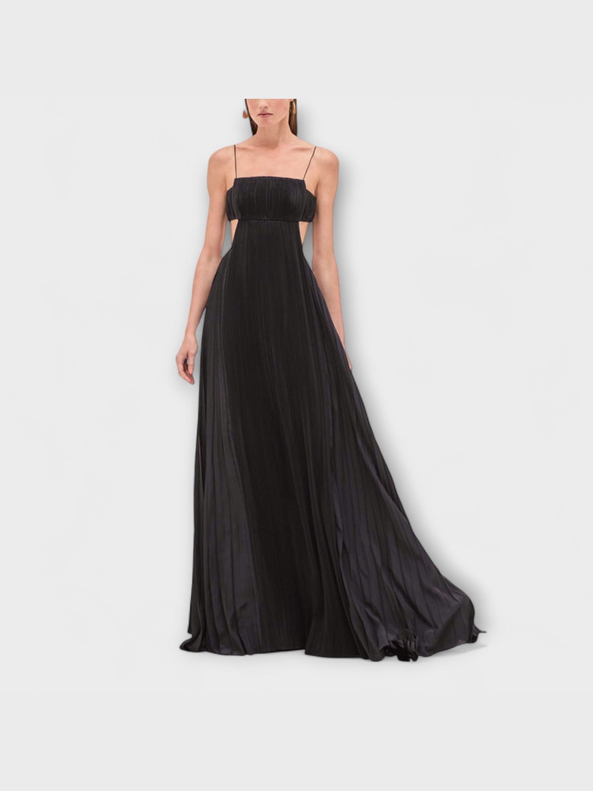 Mireille - Elegantní Maxi Šaty s Plisováním a Výřezem