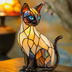 Mystická kočka - Lampa ve Vitráži
