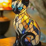 Mystická kočka - Lampa ve Vitráži