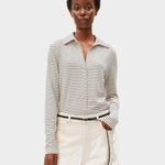 NALAANNIA GESTREIFTE BLUSE | oatmilk-black