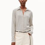 NALAANNIA GESTREIFTE BLUSE | oatmilk-black