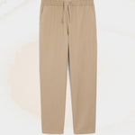 Pantalon Beige Taille Elastiquée en Coton