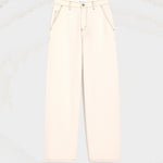 Pantalon Blanc Coupe Wide En Coton