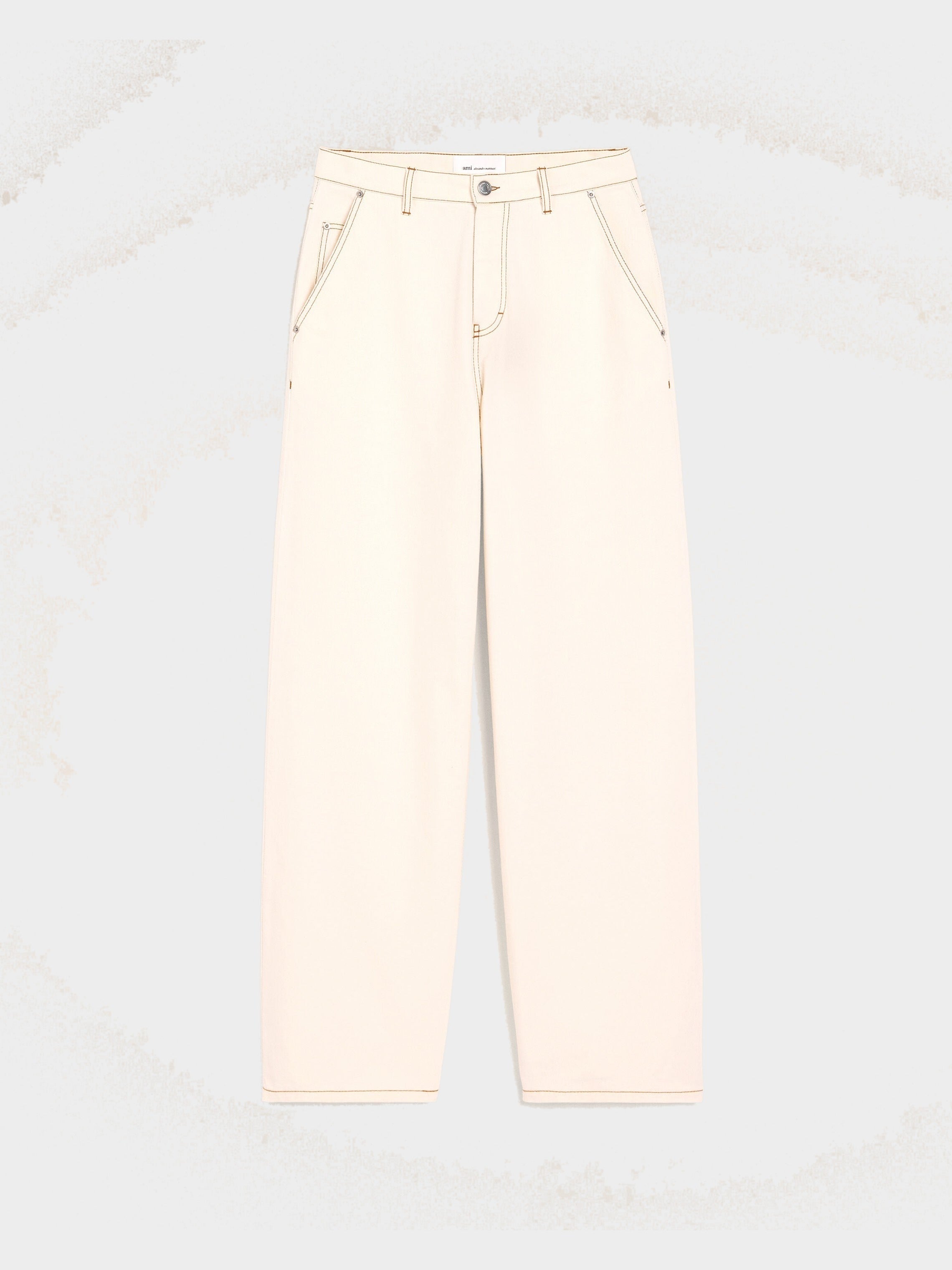 Pantalon Blanc Coupe Wide En Coton