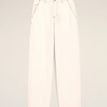 Pantalon Blanc Coupe Wide En Coton