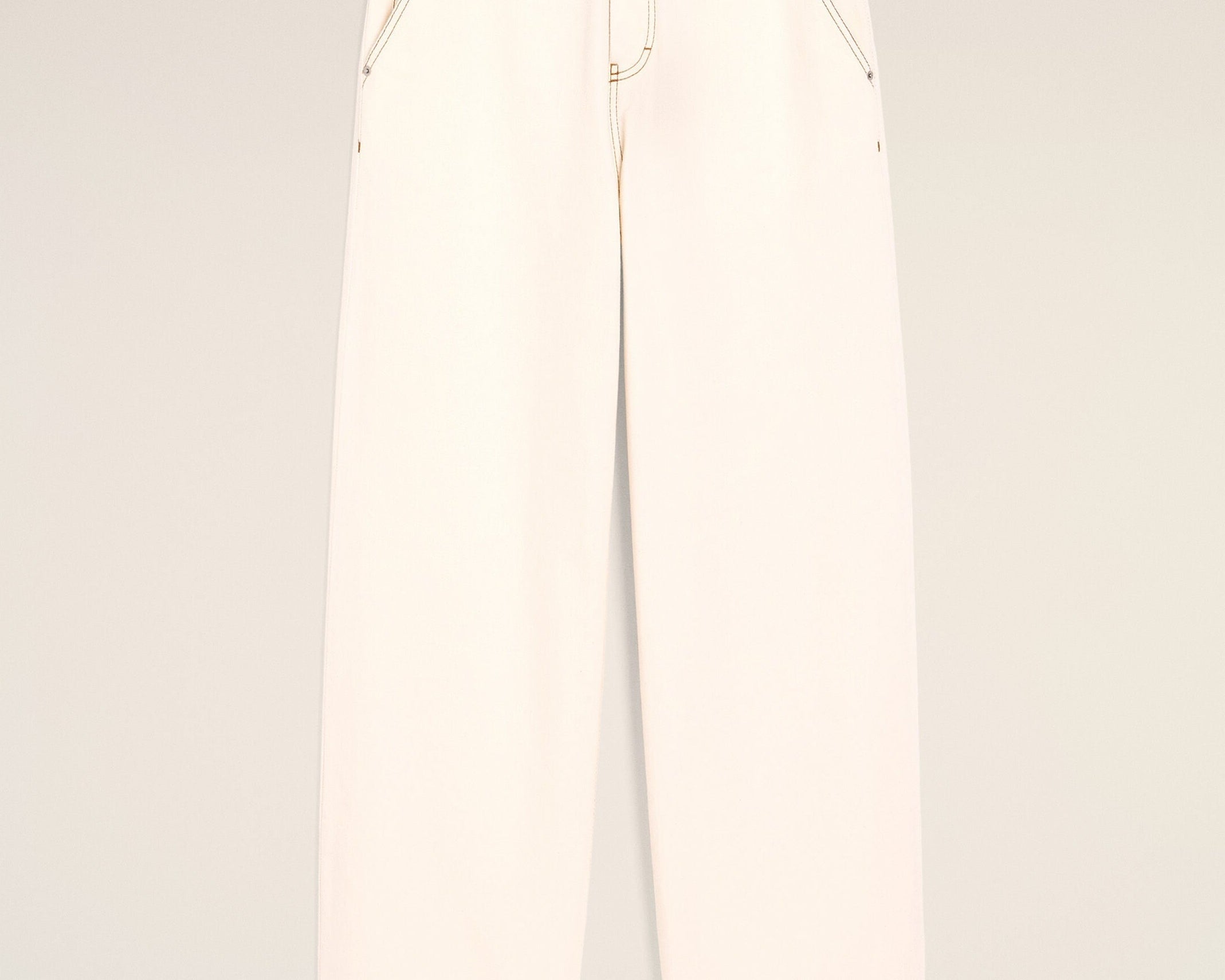 Pantalon Blanc Coupe Wide En Coton