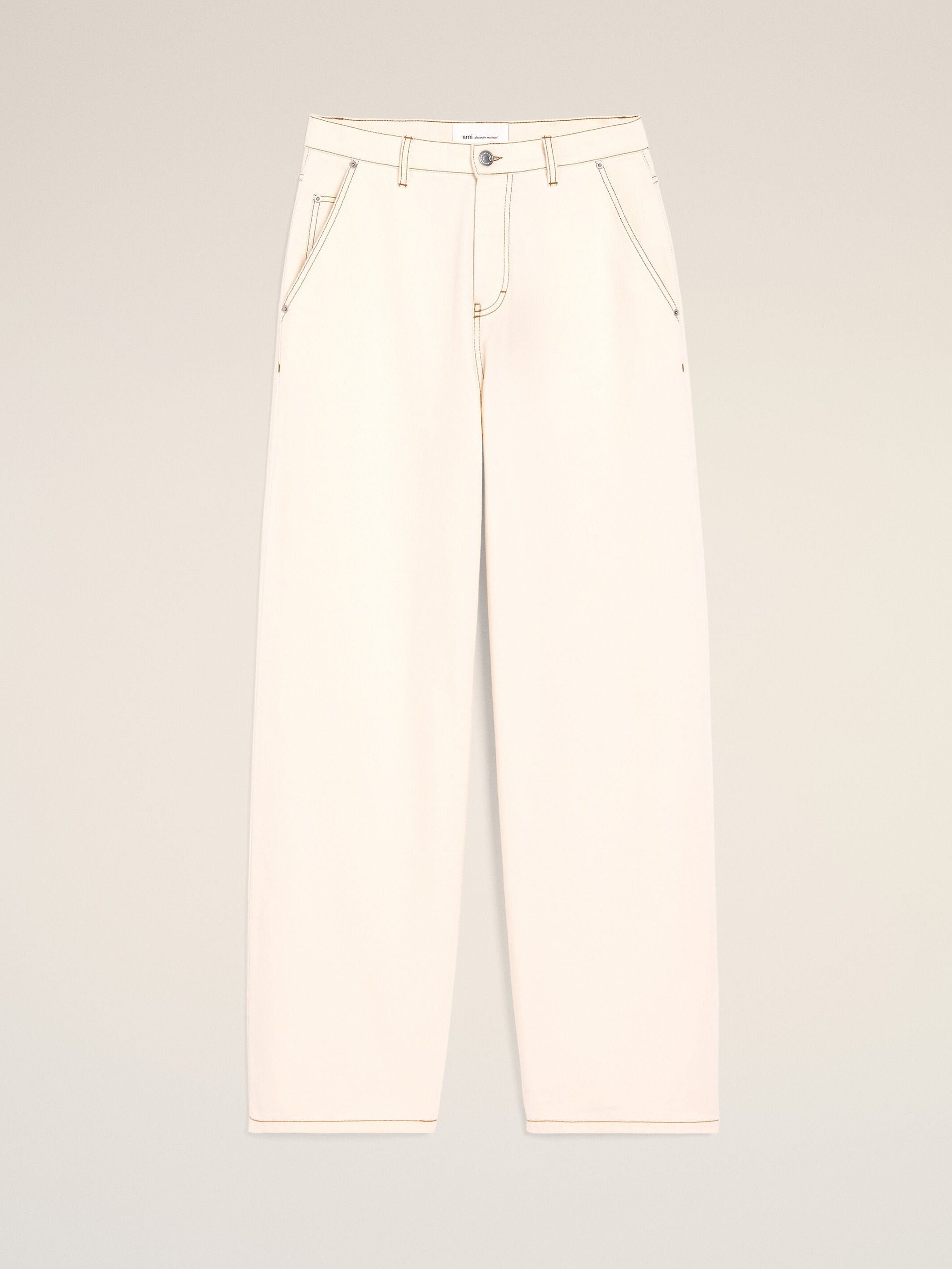 Pantalon Blanc Coupe Wide En Coton