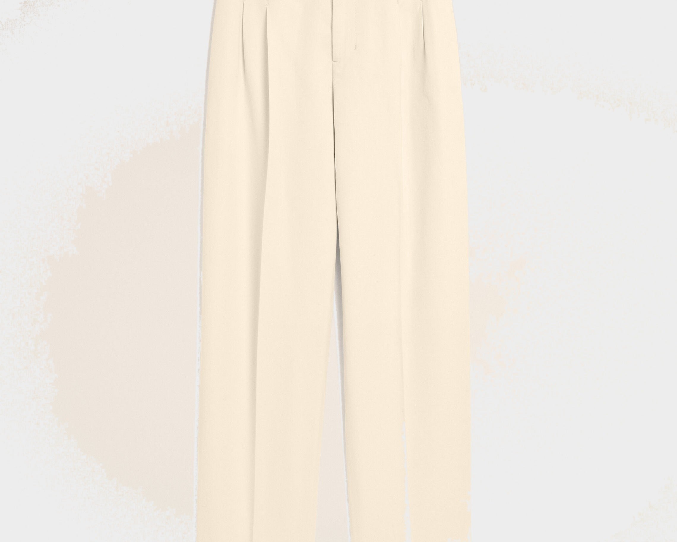 Pantalon blanc deux plis en coton et lin